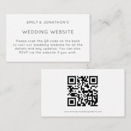 QRコーシンプルド白黒の結婚Webサイト エンクロージャーカード