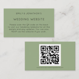 QRコーシンプルドSage GreenのWebサ結婚イト エンクロージャーカード