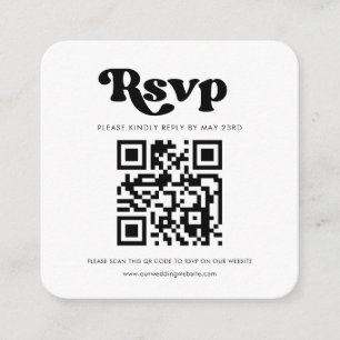 QRコースタイリッシュドのRSVP応答(retro) エンクロージャーカード