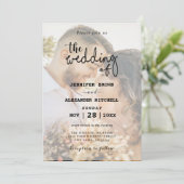 QRコースタイリッシュドオーバーレイ写真結婚式招待状 招待状 (スタンド正面)