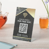 QRコースタイリッシュドWifiネットワーパーソナライズされたクのパスワード 台座サイン (インサイチュ)