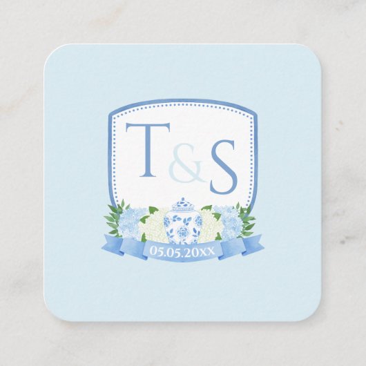 QRコードあじさいジンジャージャクレストウェディングRSVP エンクロージャーカード (裏面)