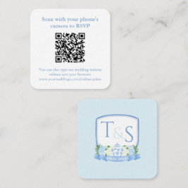 QRコードあじさいジンジャージャクレストウェディングRSVP エンクロージャーカード