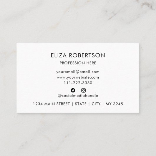 QRコードあなたのビジネスロゴ白カスタム色 名刺 (裏面)