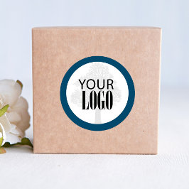 QRコードあなたのロゴを追加するシンプル ラウンドシール