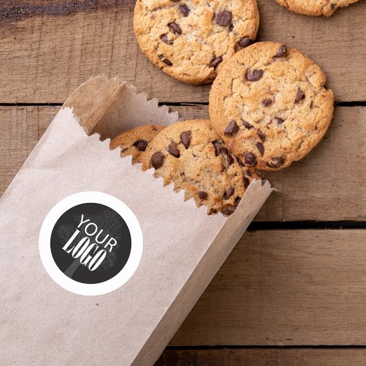 QRコードあなたのロゴを追加するシンプル ラウンドシール