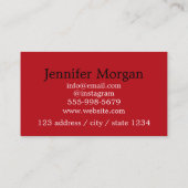 QRコードあなたのロゴカスタムプロフェッショナル赤モダン 名刺 (裏面)