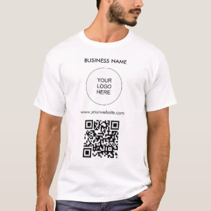 QRコードあなたのロゴテンプレートメンズをアップロードモダン Tシャツ