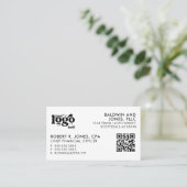 QRコードあなたのロゴプレーン白ジェネリックデザイン 名刺 (スタンド正面)