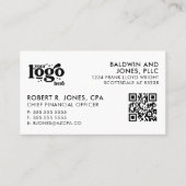 QRコードあなたのロゴプレーン白ジェネリックデザイン 名刺 (正面)