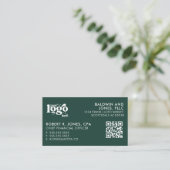 QRコードあなたのロゴプレーン白ジェネリックデザイン 名刺 (スタンド正面)