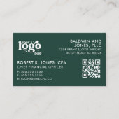 QRコードあなたのロゴプレーン白ジェネリックデザイン 名刺 (正面)