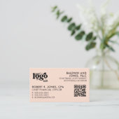 QRコードあなたのロゴプレーン白ジェネリックデザイン 名刺 (スタンド正面)