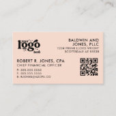 QRコードあなたのロゴプレーン白ジェネリックデザイン 名刺 (正面)