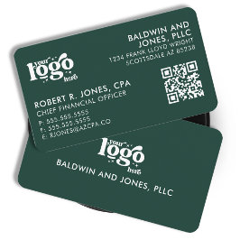 QRコードあなたのロゴプレーン白ジェネリックデザイン 名刺