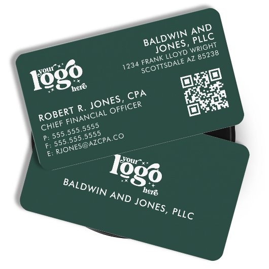 QRコードあなたのロゴプレーン白ジェネリックデザイン 名刺