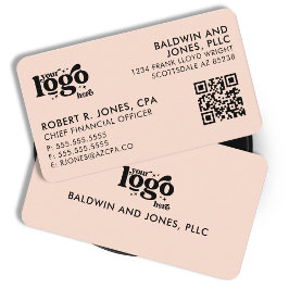 QRコードあなたのロゴプレーン白ジェネリックデザイン 名刺