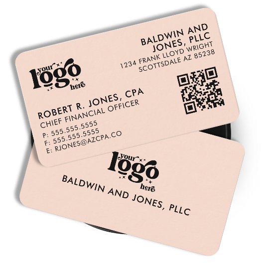 QRコードあなたのロゴプレーン白ジェネリックデザイン 名刺