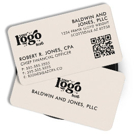 QRコードあなたのロゴプレーン白ジェネリックデザイン 名刺