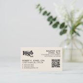 QRコードあなたのロゴプレーン白ジェネリックデザイン 名刺 (スタンド正面)