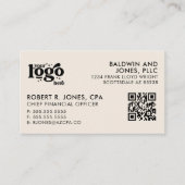 QRコードあなたのロゴプレーン白ジェネリックデザイン 名刺 (正面)