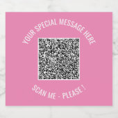 QRコードあなたの特別なメッセージ驚きのギフト スパークリングワインラベル (シングルラベル)