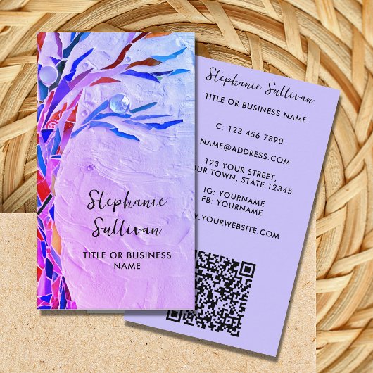 QRコードあなたの職業パープル 名刺