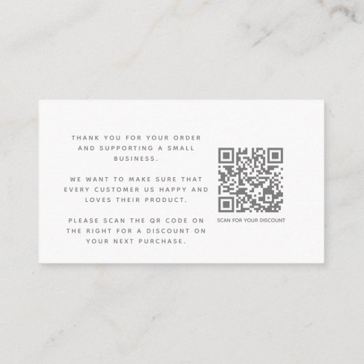 QRコードあなた感謝していがソーシャルメディアアイコンを割引 エンクロージャーカード (裏面)