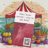 QRコードおもしろいを支払うBurgundy電子スキャン 台座サイン