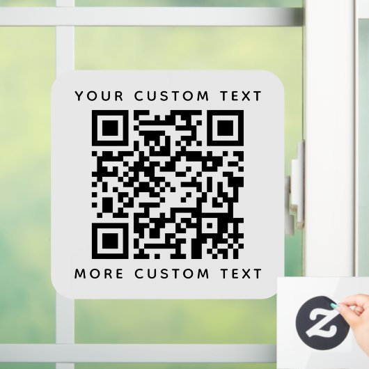 QRコードおよびカスタム文字の上下テンプレート ウィンドウサイン (ホーム)