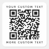 QRコードおよびカスタム文字の上下 スクエアシール (正面)