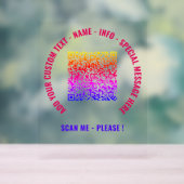 QRコードおよびカスタム文字アクリルサイン選択カラー アクリルサイン (ニュートラル)