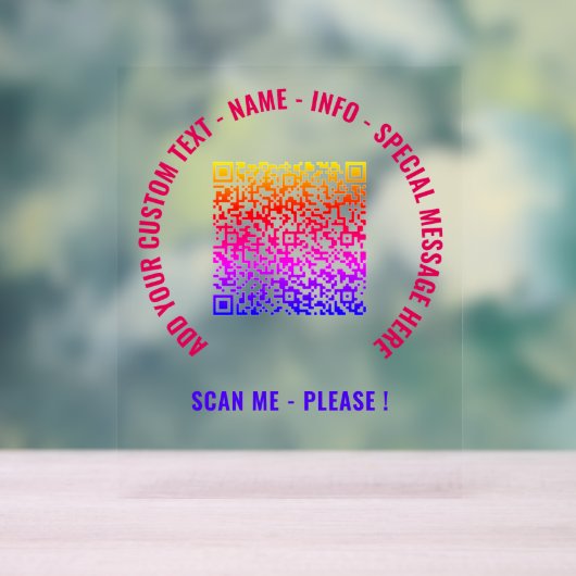 QRコードおよびカスタム文字アクリルサイン選択カラー アクリルサイン (ニュートラル)