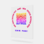 QRコードおよびカスタム文字アクリルサイン選択カラー アクリルサイン (傾斜)