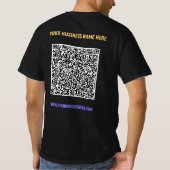 QRコードおよびカスタム文字ビジネスTシャツ Tシャツ (裏面)