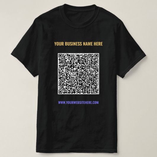 QRコードおよびカスタム文字ビジネスTシャツ Tシャツ (デザイン正面)