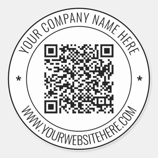 QRコードおよびカスタム文字プロフェッショナルパーソナライズされた ラウンドシール (正面)
