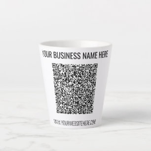 QRコードおよびカスタム文字プロフェッショナルモダン カフェラテマグ