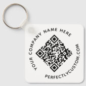 QRコードおよびカスタム文字両面キーチェーン キーホルダー (正面)