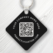 QRコードおよびカスタム文字両面ブラック キーホルダー