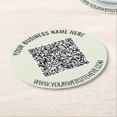 QRコードおよびカスタム文字事業紙コースター ラウンドペーパーコースター (アングル)