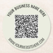 QRコードおよびカスタム文字事業紙コースター ラウンドペーパーコースター (正面)