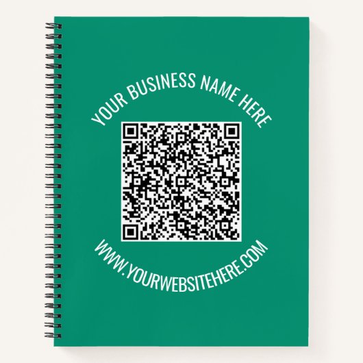 QRコードおよびカスタム文字促進モダン ノートブック (正面)