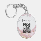 QRコードおよびカスタム文字 キーホルダー (正面左)
