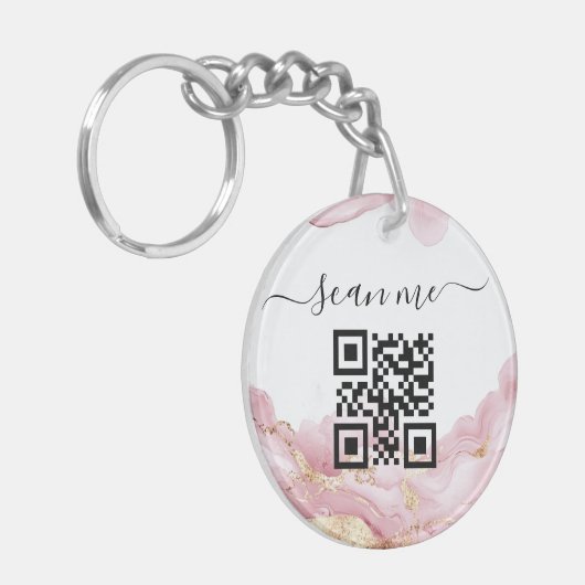 QRコードおよびカスタム文字 キーホルダー (正面左)