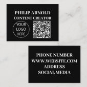 Qrコードおよびロゴの名刺 名刺 (正面/裏面)