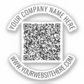 QRコードおよび文字カスタムシールテンプレート シール (正面)