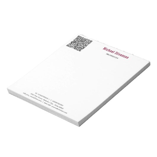 QRコードおよび文字カスタムビジネスメモ帳 ノートパッド (回転)