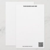 QRコードおよび文字業務用ひな形テンプレート 便箋 (正面/裏面)