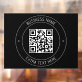 QRコードおよび編集可能文字 |黒と白 ウィンドウサイン (シート2)